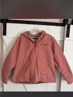 Carhartt Women's Pink Utility Jacket with Sherpa Lining